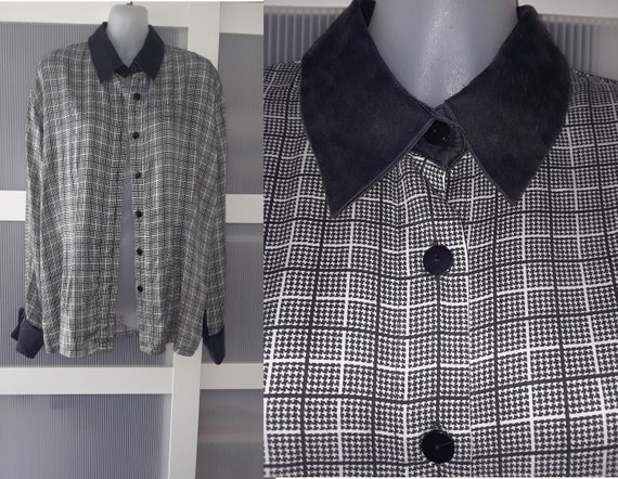 100% Silk Blouse CLASSIQUES ENTIER Black and White