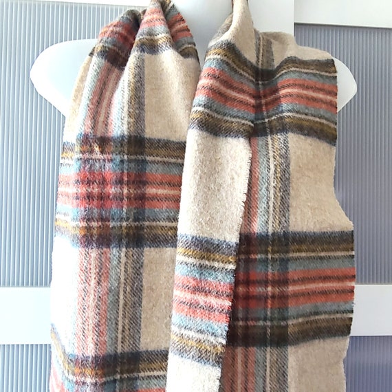 Beige WOOL Scarf Wrap BARBOUR by Moon England UK … - image 1