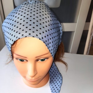 Polka Dot Head Scarf COTTON Headband Blue Black Hair Tie Bonnet Bandana Bandanna Head Scarf Head Wrap Fashion Accessories Unique Gifts