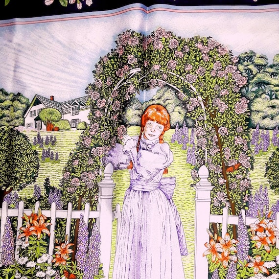 Cherry Blossom Art Scarf by Eleanor Paine Aesotica Purple Orange - Anne of Green Gables