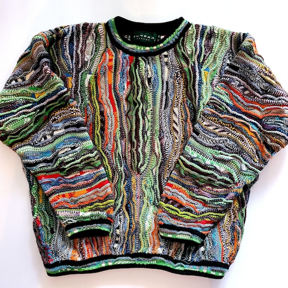 Multicolored SWEATER TUNDRA CANADA Rainbow Blue Green Orange 