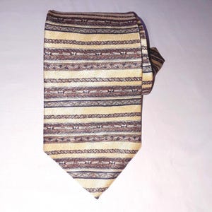 Cravate Large En Soie Marron Bernard Chaix - Vintage - Neuf Sans étiquette