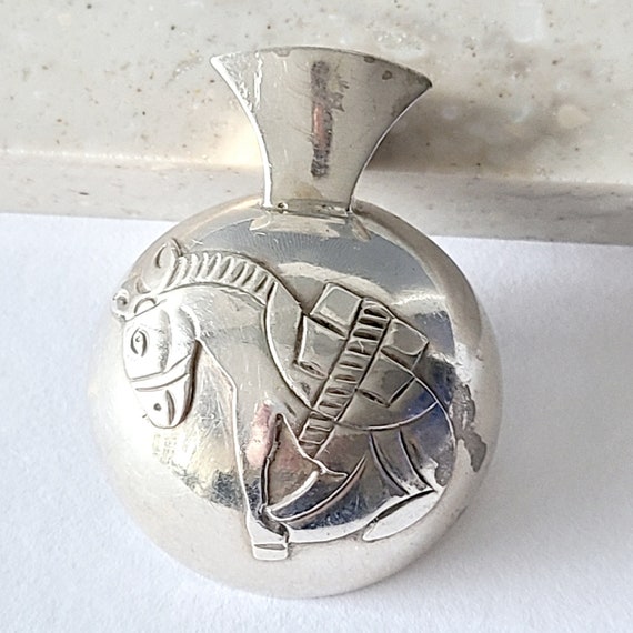 Mid Century STERLING SILVER Mexican Jewelry Brooc… - image 1