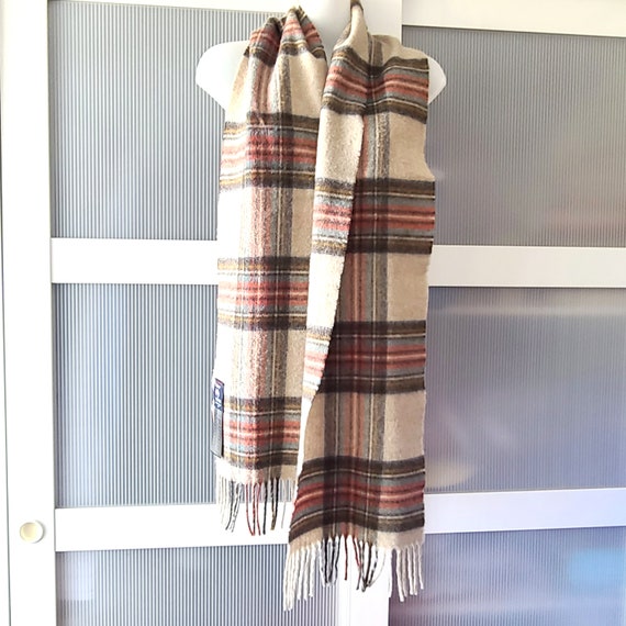 Beige WOOL Scarf Wrap BARBOUR by Moon England UK … - image 3