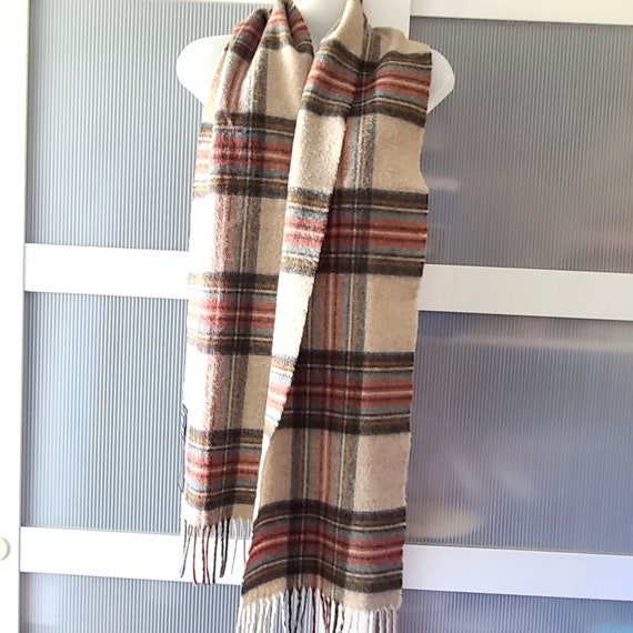 Beige WOOL Scarf Wrap BARBOUR by Moon England UK … - image 7