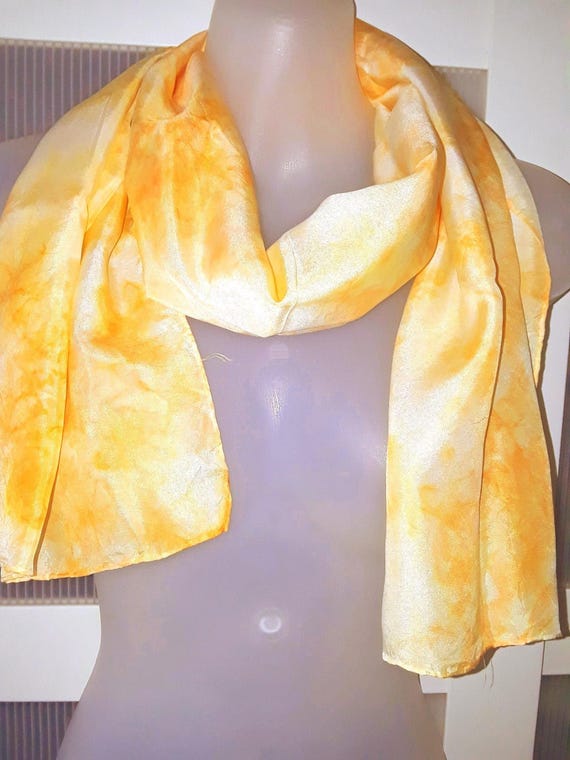 Orange Edge Silky Scarf Free Shipping USA) 100% Pure Silk Scarf  main image 2