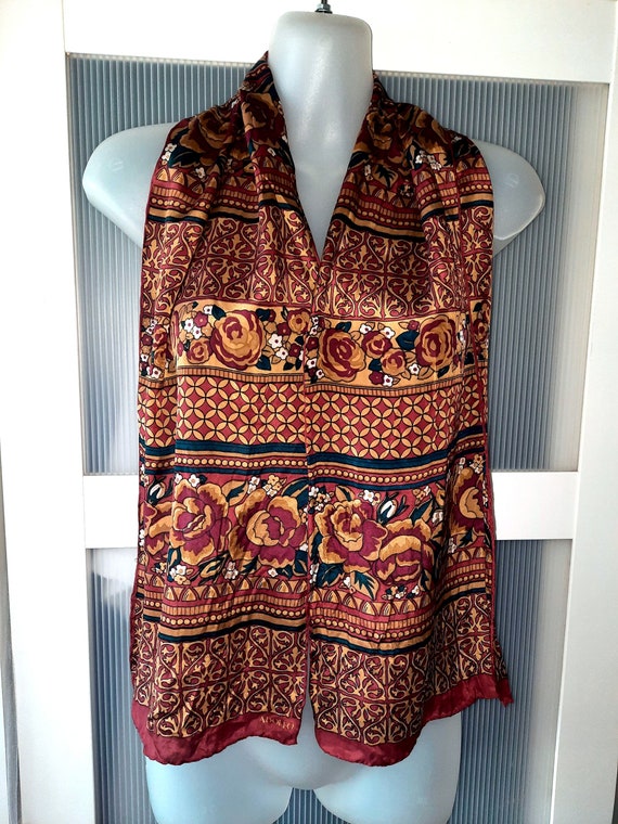 ADOLFO SCARF for Men Women Silk Designer USA Oran… - image 7