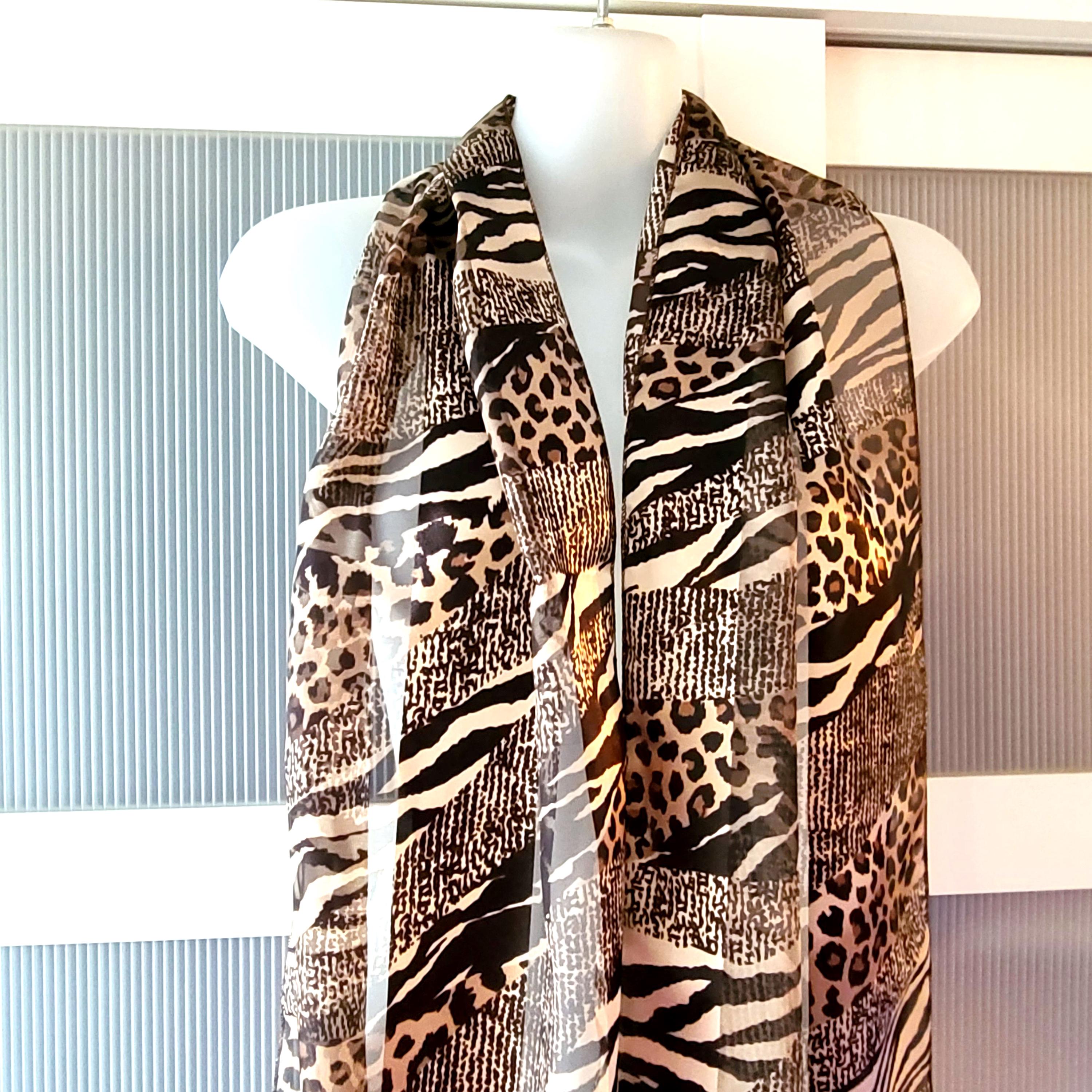 小物 MASU 21AW FUR PRINT SILK SCARF- BROWN 小物 MASU 21AW FUR PRINT SILK SCARF- BROWN MASU エムエーエス