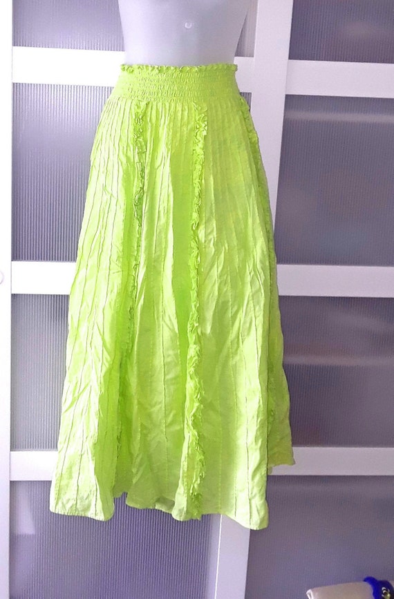 Mint Green Peasant Maxi Skirt/Long boho mint green