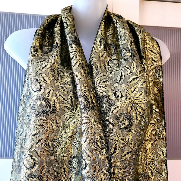 EATON SCARF Metallic Gold Scarf 70s Disco Fashion Accessories Designer Neck Wrap Headband Hair Tie Bag Decor Jacket Dress Decor Unique Gift