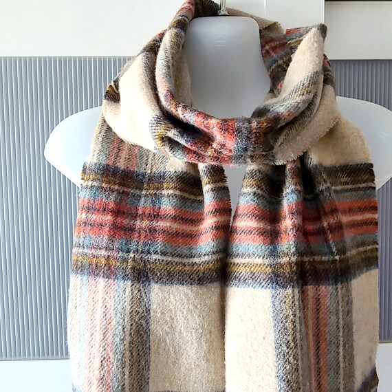 Beige WOOL Scarf Wrap BARBOUR by Moon England UK … - image 2
