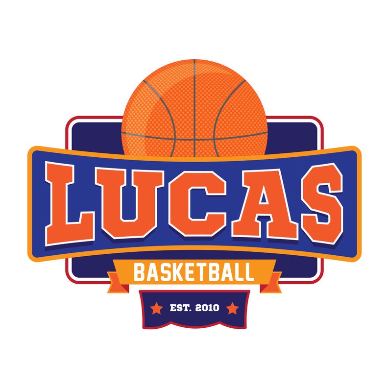 Emblème du nom de basketball fr Mur de basketball Décalque Etsy