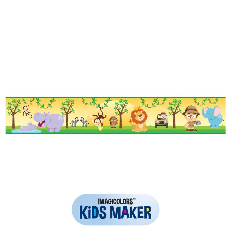 Safari Wallpaper Border Fabric Wall Decal Kids Wallpaper Etsy