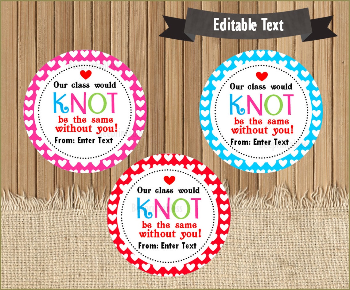 Friendship Bracelet Valentine Cards Printable Our Class Would Etsy