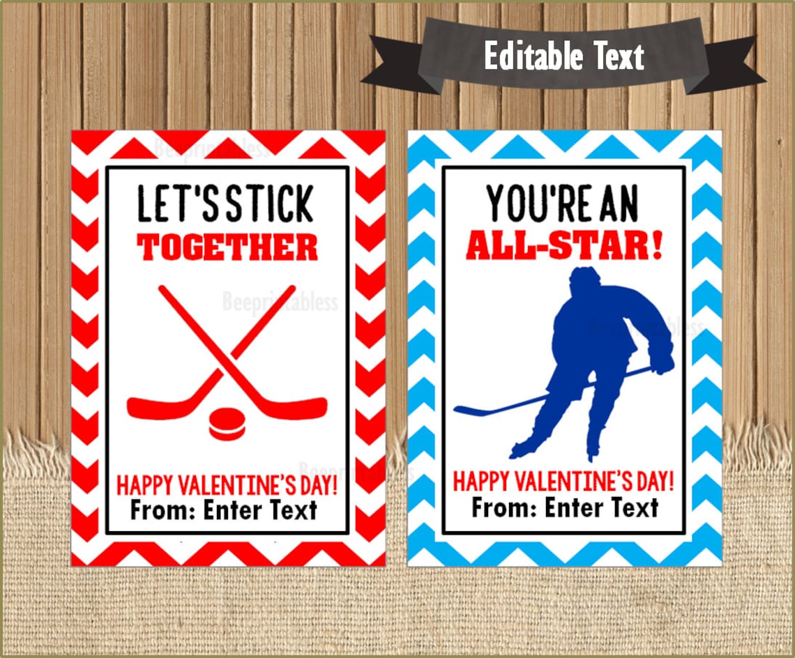 hockey-valentine-cards-printable-hockey-valentine-school-etsy
