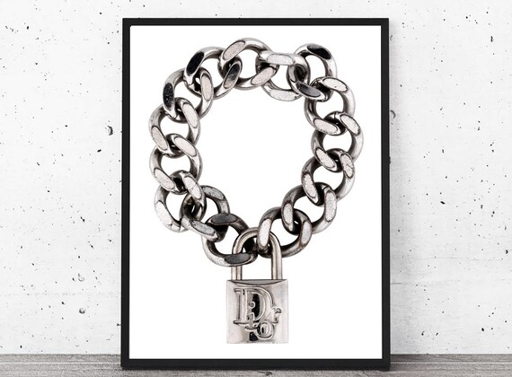 Dior Lock Printable Men Prints Wall Art Male Living Space Gentleman Man Gift Husband Minimal Print Man Cave Decor Designer High Fashion Hype