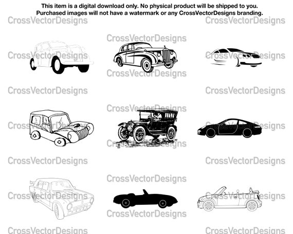 Download Free Car Svg High Quality Car Svg Bundle Cut Files Silhouette Etsy SVG Cut Files