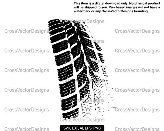 Tire Tread Skid Track Svg Vector Clipart Stencil Etsy