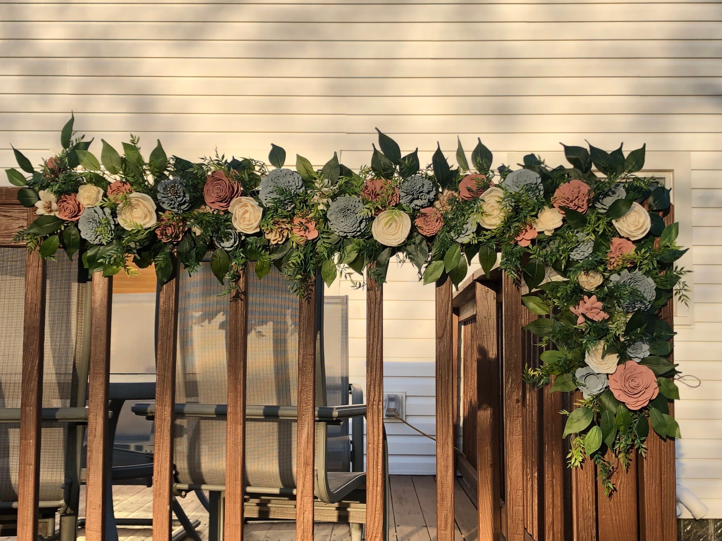 Sola Wood Flower Corner Swag Etsy