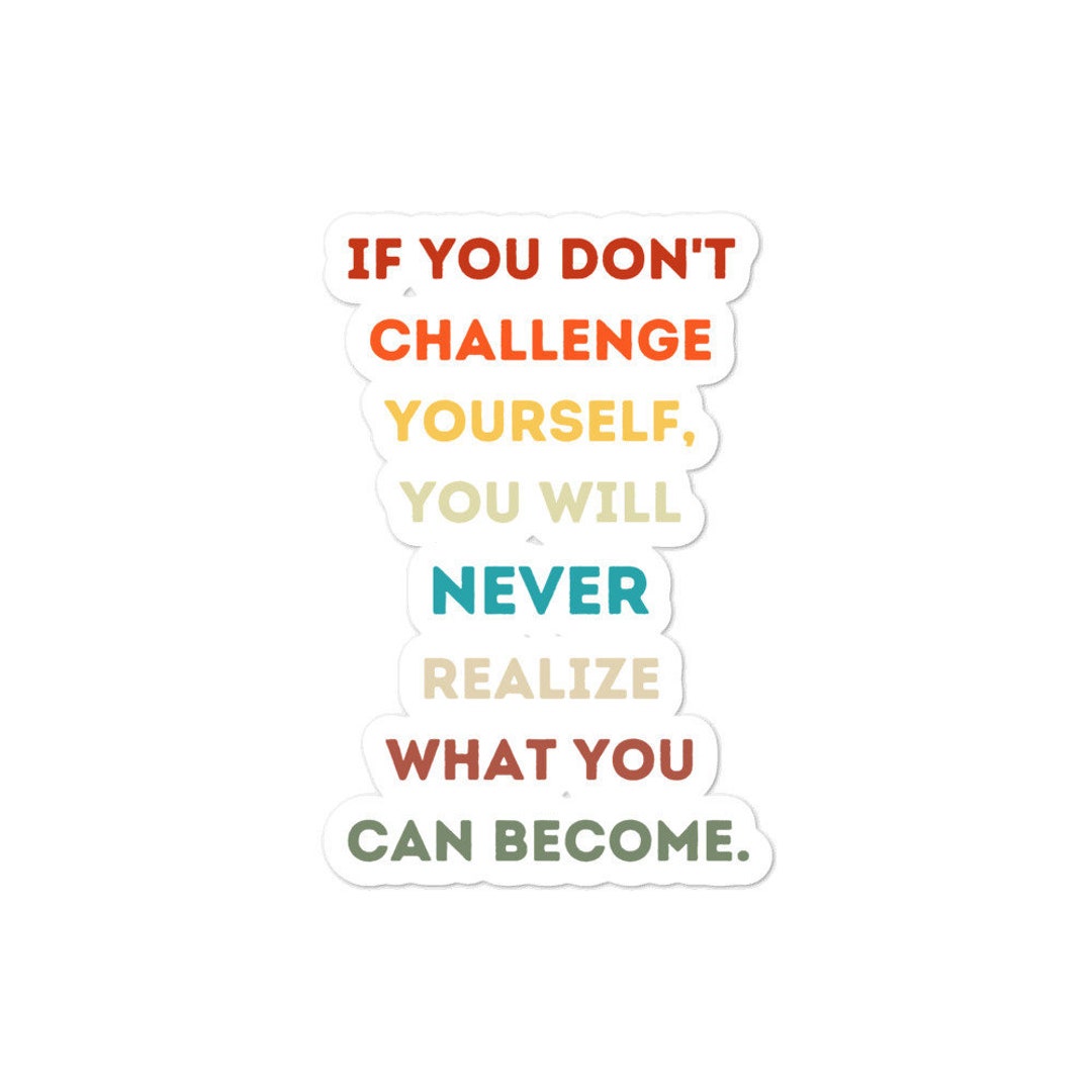 Challenge Yourself Motivational Quote Vinyl Decal Laptop - Etsy