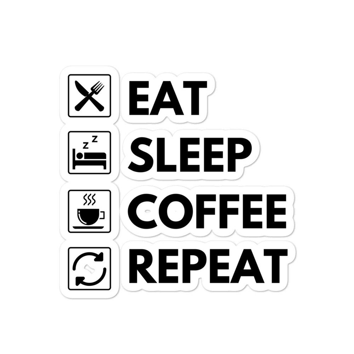 Eat sleep coffee repeat sticker laptop vinyl decal coffee  etsy Eat sleep coffee repeat sticker laptop vinyl decal coffee  etsy