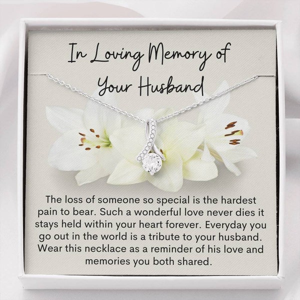 Petite ribbon Memorial gift Loss of Husband Funeral sympathy gifts for Widow, Bereavement Gift, Family Loss, Remembrance Husband Passed away