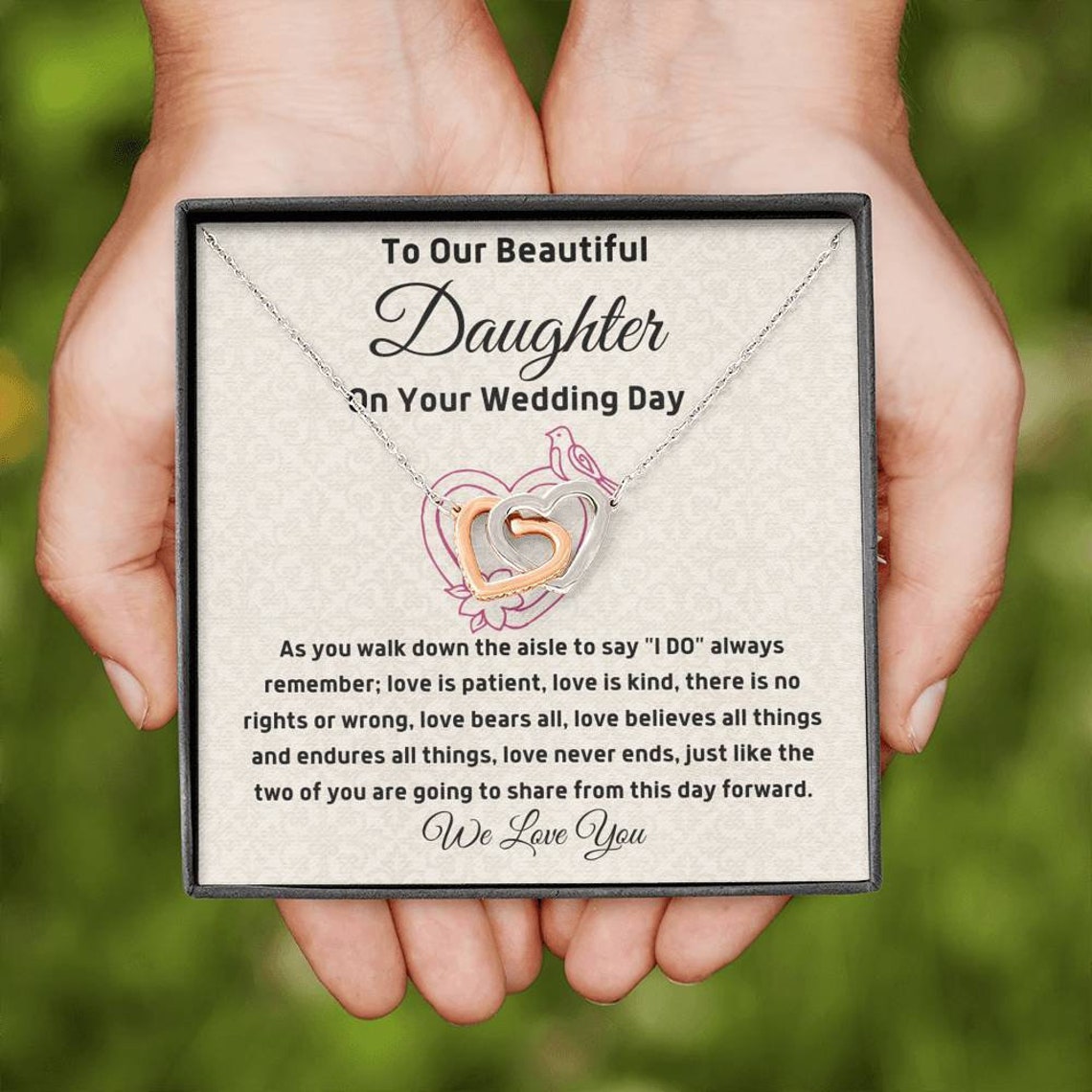 Our Daughter Wedding Day Gift to Bride From Mom/dad Necklace Etsy