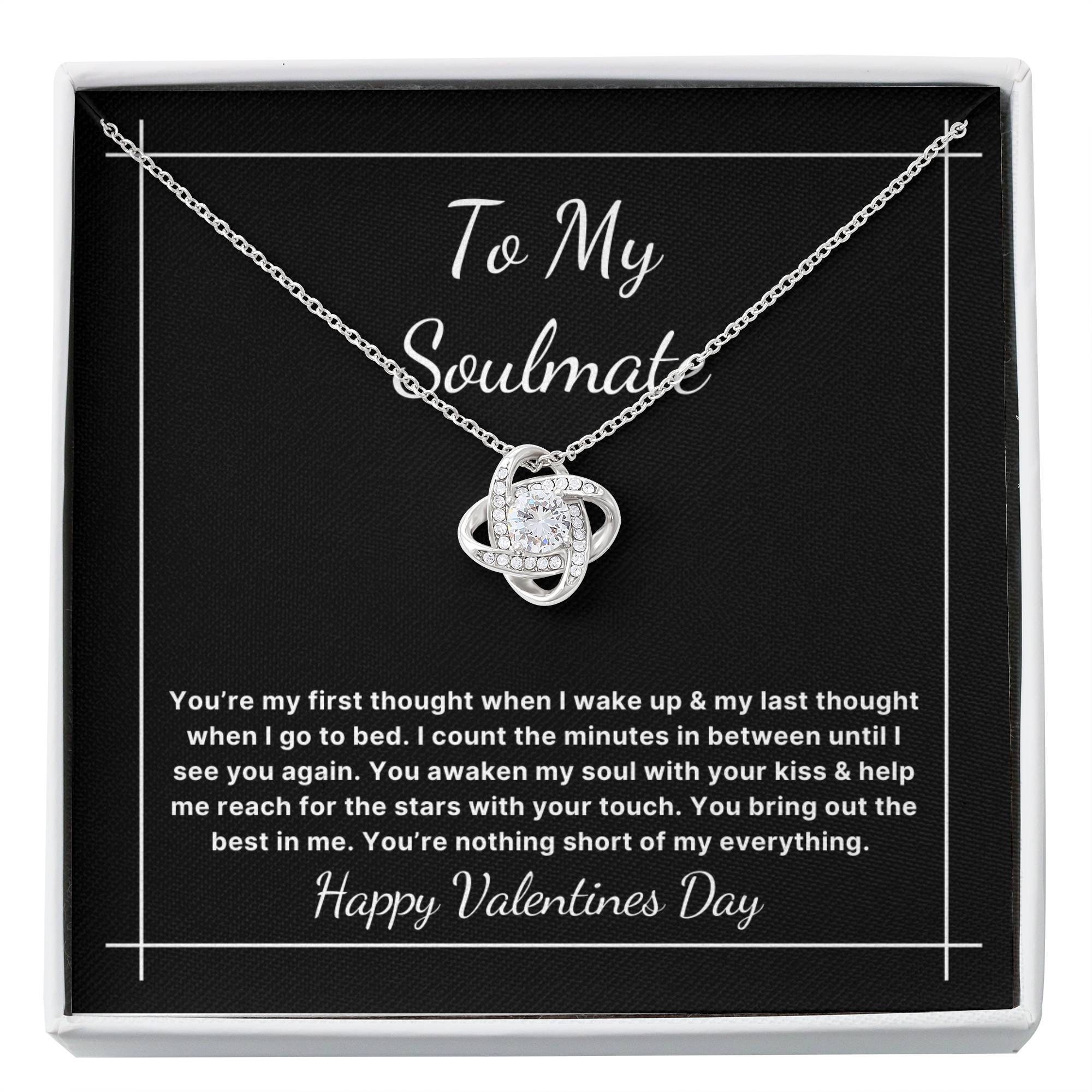 To My Soulmate Birthday Gift Fiancé Gift Idea Love Knot Necklace Valentines Day Gift for Wife Anniversary Gift Girlfriend Gift