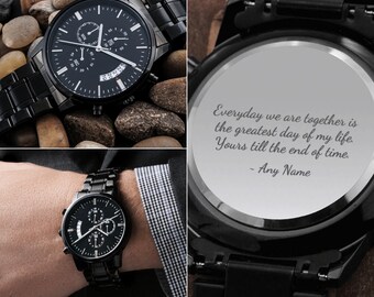 Personalized gift for Boyfriend Husband, engraved watch, Personalized Watch Gifts for Him Husband boyfriend Valentines Birthday Christmas