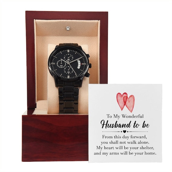 Regalo De Aniversario Para Esposo Reloj Con Mensaje Grabado Especial Para  Hombre En Español detalle Para Pareja Para El En Caja Husband 