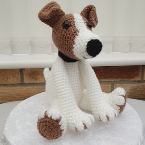 Jack Russel | Dog soft toy | Cute dog | Hand crocheted in acrylic yarn (NOT personalised)
