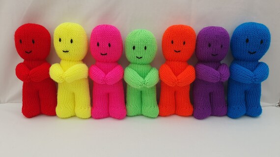 Jelly Baby Coloured Toys Seven Hand Knitted Colourful Baby Gifts Rainbow Coloured Jelly Babies Etsy UK