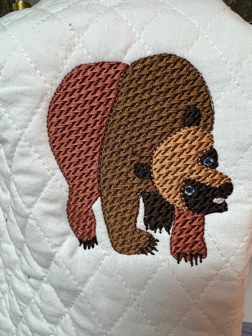 Threaded Bear Design Brown Bear 3D Textured Embroidery Design, Eric Carle Inspired - Etsy