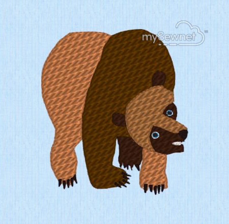 Threaded Bear Design Brown Bear 3D Textured Embroidery Design, Eric Carle Inspired - Etsy