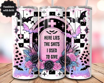 Funny Halloween 20 oz skinny tumbler sublimation design, Tombstone PNG, Spooky Season digital PNG Straight wrap Instant digital download