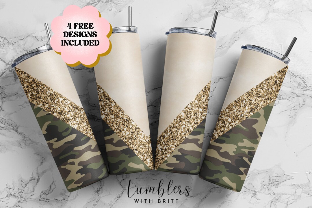 Camouflage Camo Cup Glitter Camo PNG Hunting Tumbler Digital Download