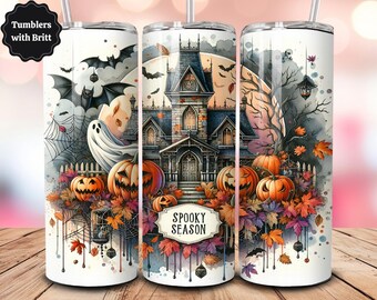 Spooky Season Png, Sublimation Design, Autumn Vibes, Fall Vibes Png, Halloween Tumbler PNG, Spooky PNG, Cute Ghosts Png, Instant Download