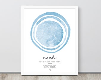 Personalized Star Map Print, Newborn Gift, Night You Were Born Poster, Custom Constellation Map, Baby Gifts Personalized Newborn Girls Boys