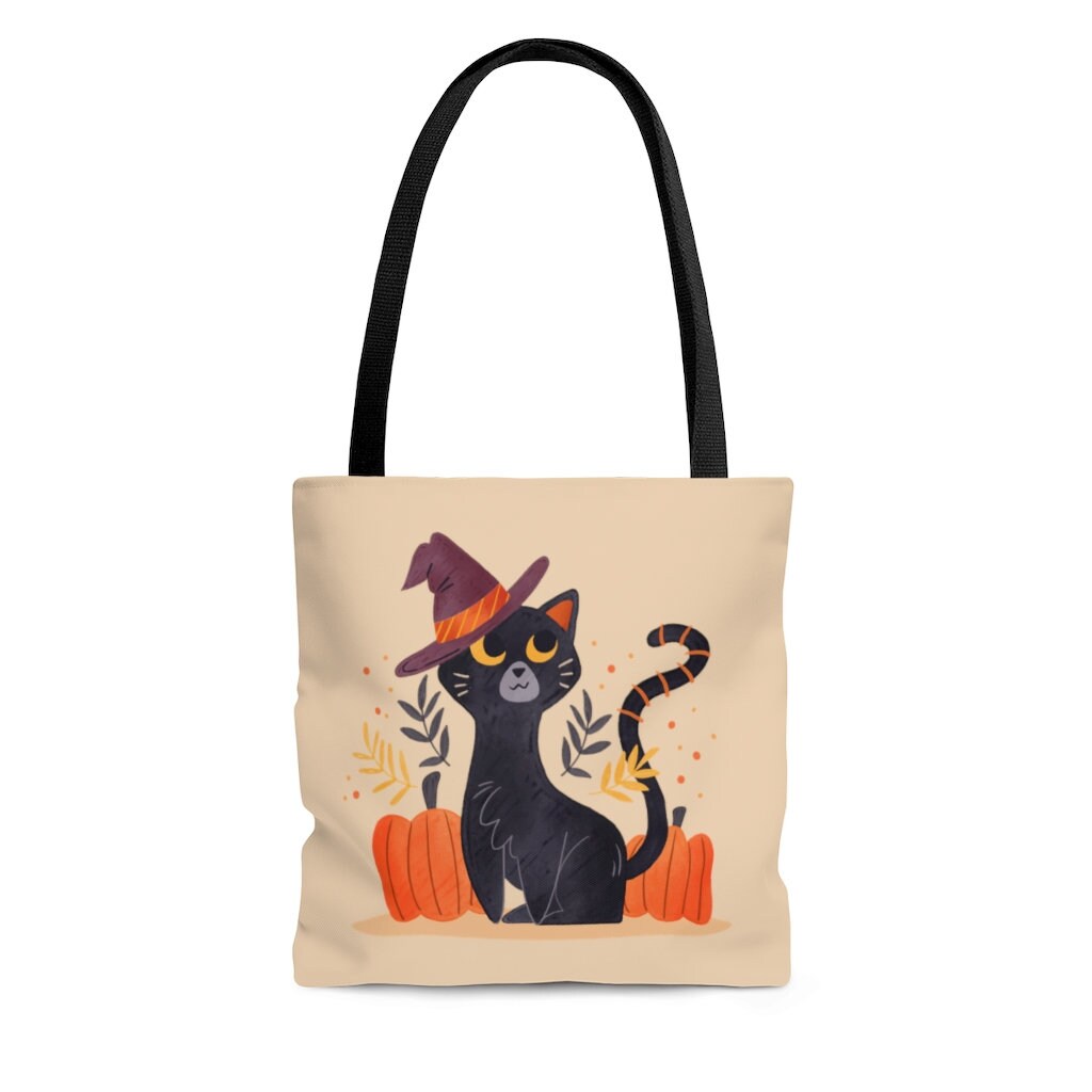 Canvas Shopping Tote Bag Pumpkin and Black Cat Halloween A Pumpkin Beach Bags for Women Canvas Shopping Tote Bag Pumpkin and Black Cat Halloween A Pumpkin Beach Bags for Women