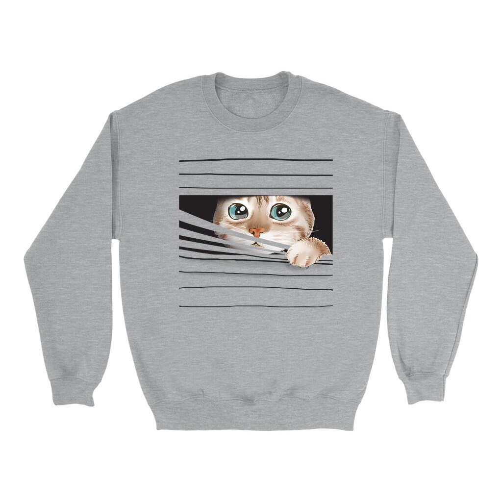 Peeking Cat Sweatshirt Cute Cat Shirt Funny Cat Sweater - Etsy
