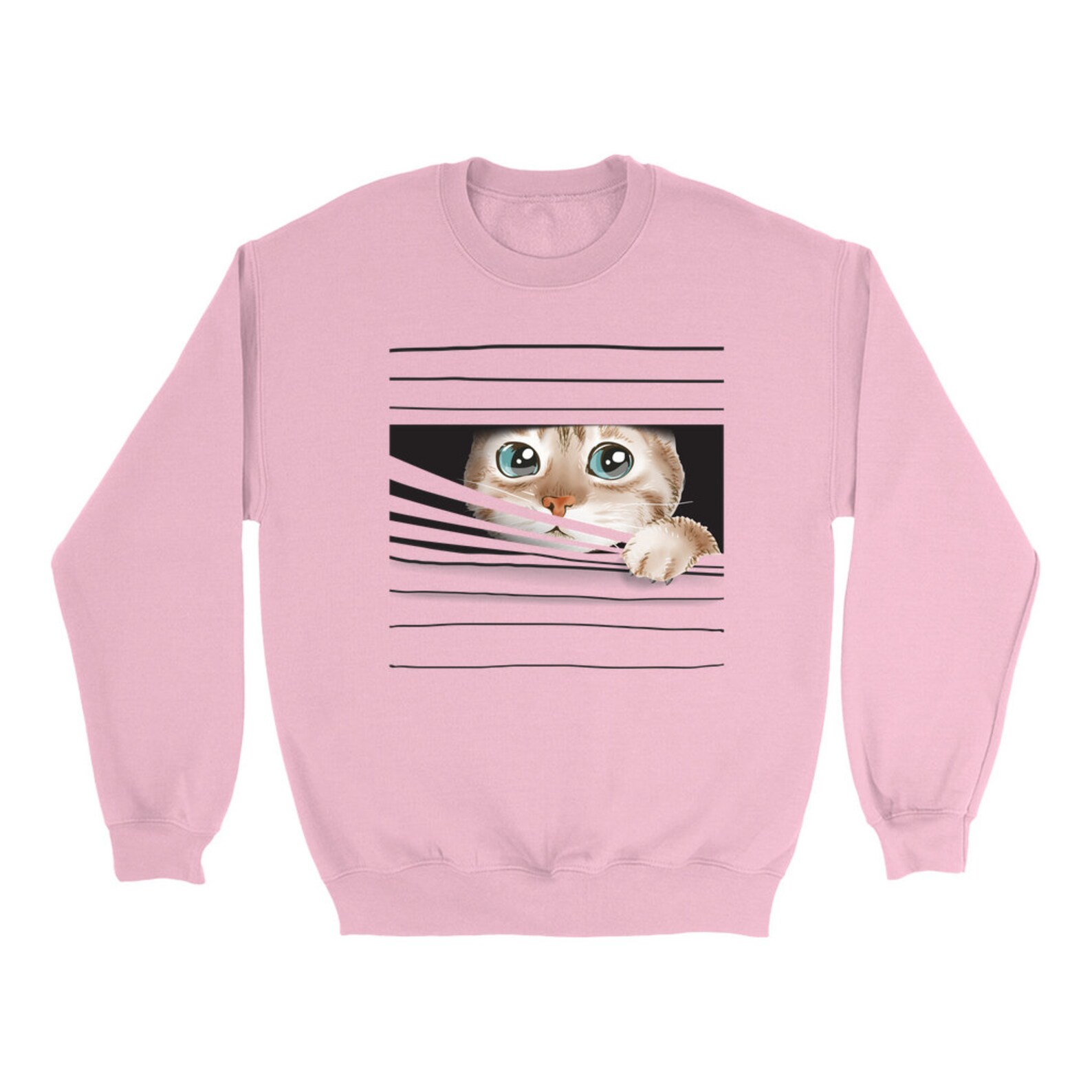 Peeking Cat Sweatshirt, Cute Cat Shirt, Funny Cat Sweater, Kitty Cat