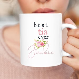 Personalized Tia Gift, Tia Birthday, Mother&#39;s Day, Best Tia Ever, Personalized Custom Name Photo Coffee Mug