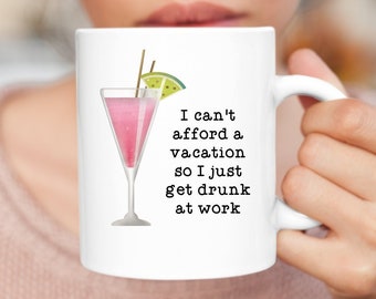 Coworker Gift, Work Mug, Day Drinking, Office Gag Gift, Funny Coffee Mug, Sarcastic Cup, Personalized Custom Photo Mugs