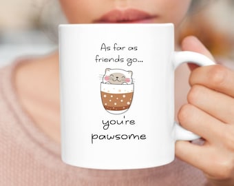 Friendship Gift, Funny Coffee Mug,  Best Friend Birthday, Cute Cat Theme, Personalized Custom Photo