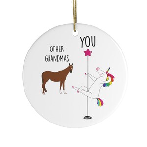 Grandma Gift, Funny Christmas Ornament, Unicorn Pole Dancer