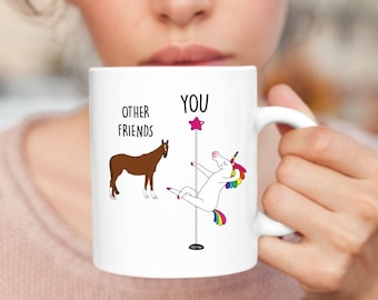 Friend Gift, Funny Unicorn Pole Dancing Coffee Mug, Best Friend Birthday Present