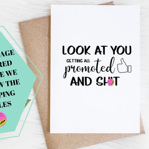 Congratulations Gift Card, Look At You Getting Promoted, Funny Card For New Job, Mature