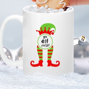 Arsemica Buddy The Elf Mug, Funny Christmas Coffee Mug, 11oz Elf Drinking  Cup, Novelty Christmas Party Cups for Table Decorations, Xmas White  Elephant