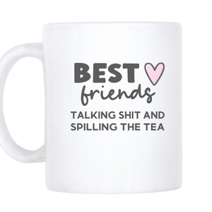 Best Friend Gift, Funny Coffee Mug, Personalized Name Custom Photo Cup For Besties, Spilling The Tea
