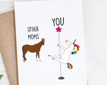 Funny Mothers Day Card, For Mom From Daughter, Inappropriate Greeting Card